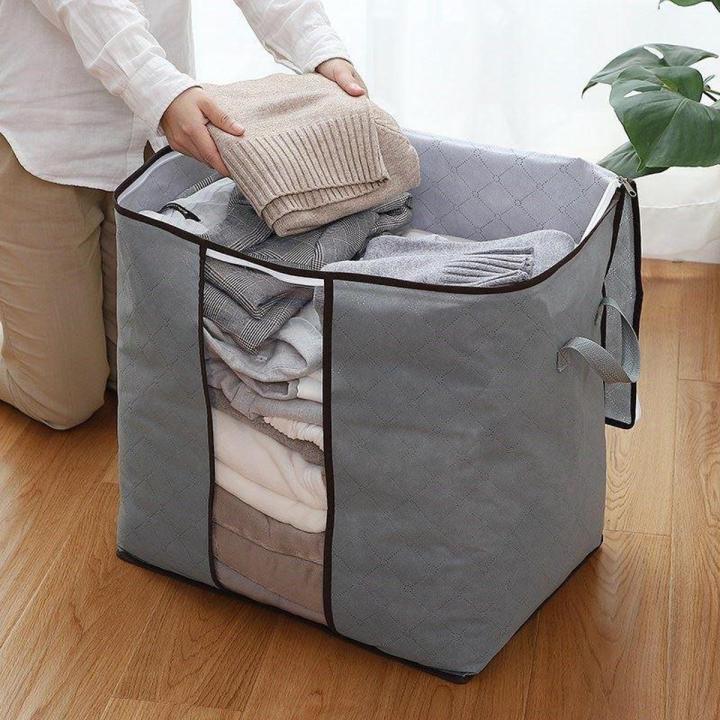 Foldable Clothes Storage Bag with Zipper & Handles