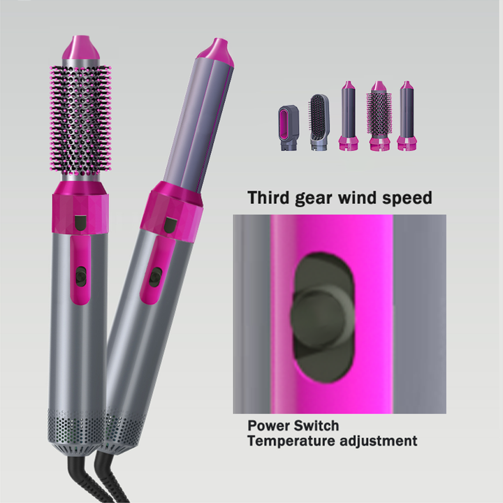 Hot Air Brush 5 in 1  Hairdryer Brush-air Styler - Volumizer Hair Straightener For Women